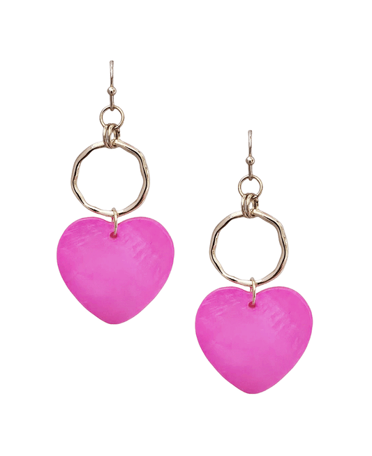 Round Metal Linked Heart Earring