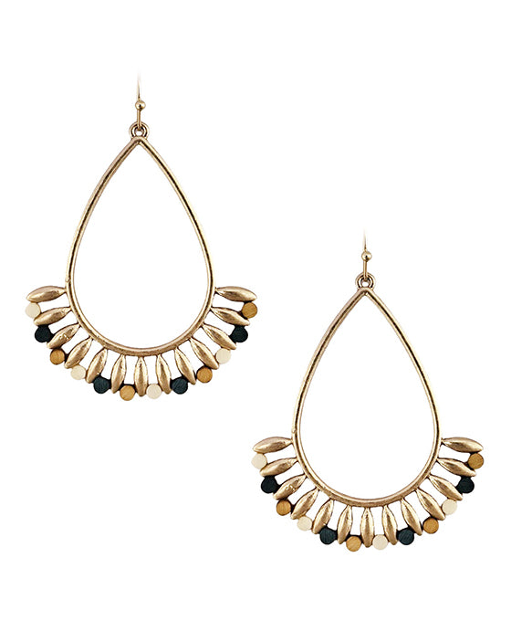 Teardrop w/ Beads Earring