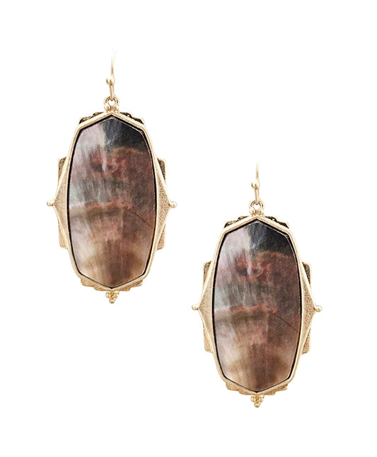 Stone Framed Post Earring