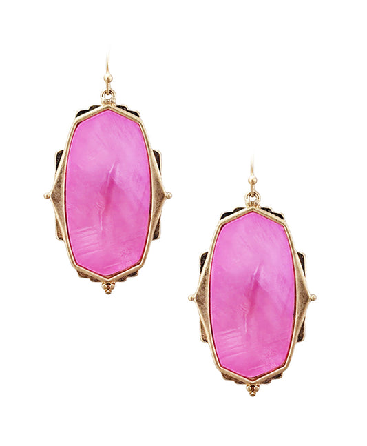 Stone Framed Post Earring