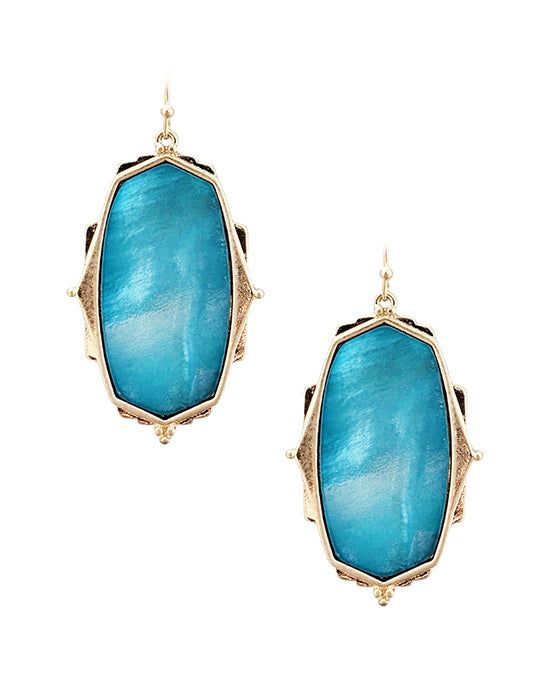Stone Framed Post Earring