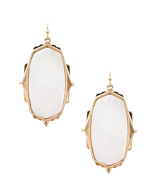 Stone Framed Post Earring