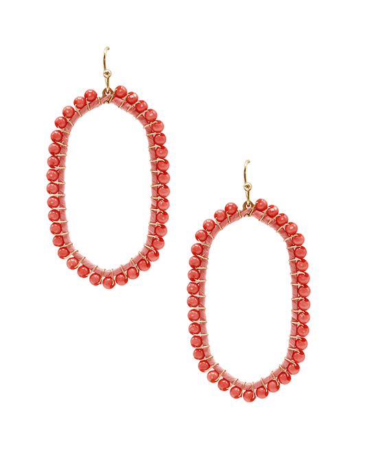 Hexagon Shape w/ Tied Balls Earriong