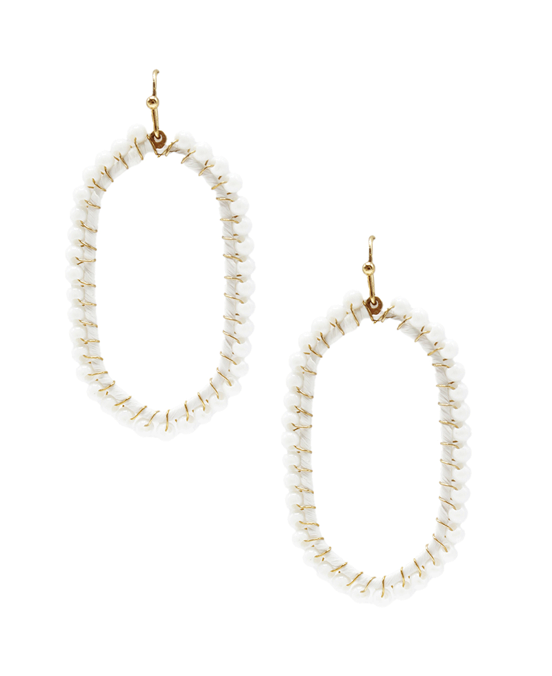 Hexagon Shape w/ Tied Balls Earriong