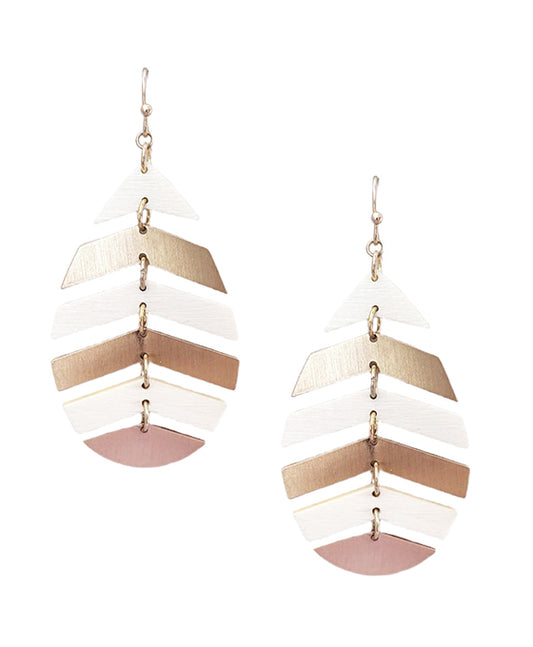 Wood Leaf Shape Earring