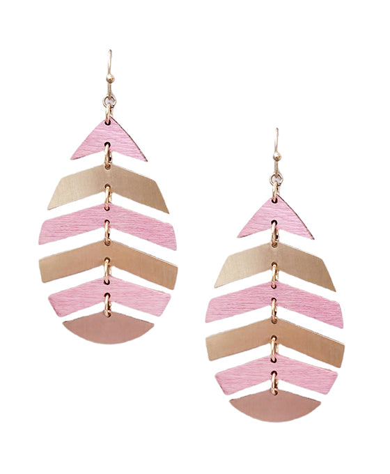 Wood Leaf Shape Earring