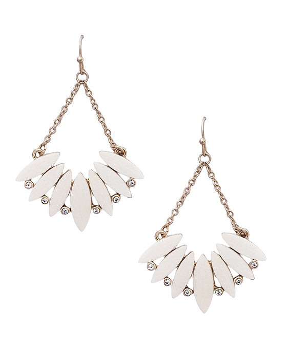 Wood & Crystal Accent Earring