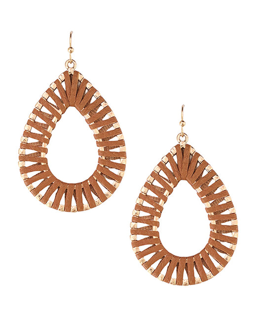 Wrapped Teardrop Metal Earring