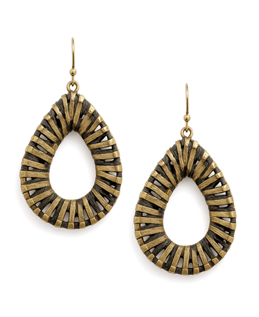 Wrapped Teardrop Metal Earring