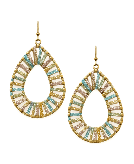 Wrapped Teardrop Metal Earring