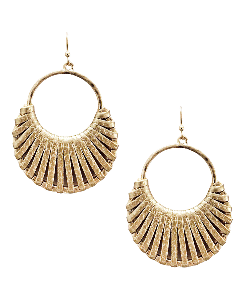 Wrapped Circle Metal Earring