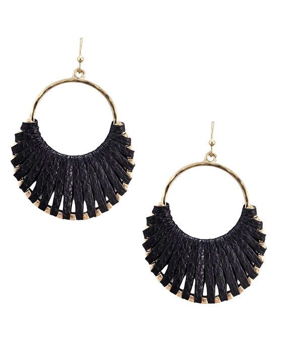 Wrapped Circle Metal Earring
