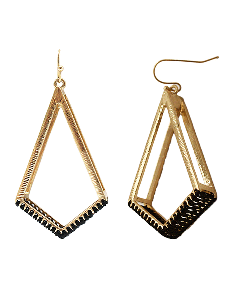 Wrapped Rhombus Shape Earring
