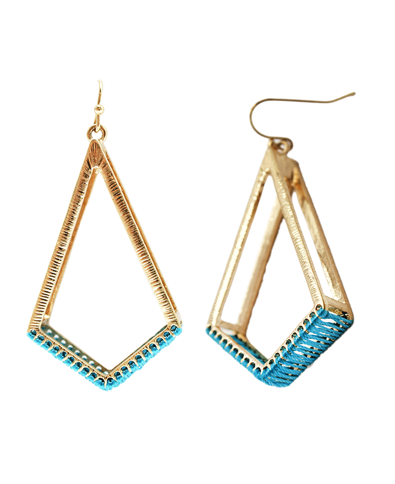Wrapped Rhombus Shape Earring