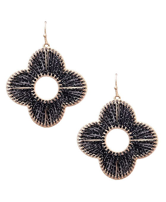 Wrapped Flower Shape Metal Earring