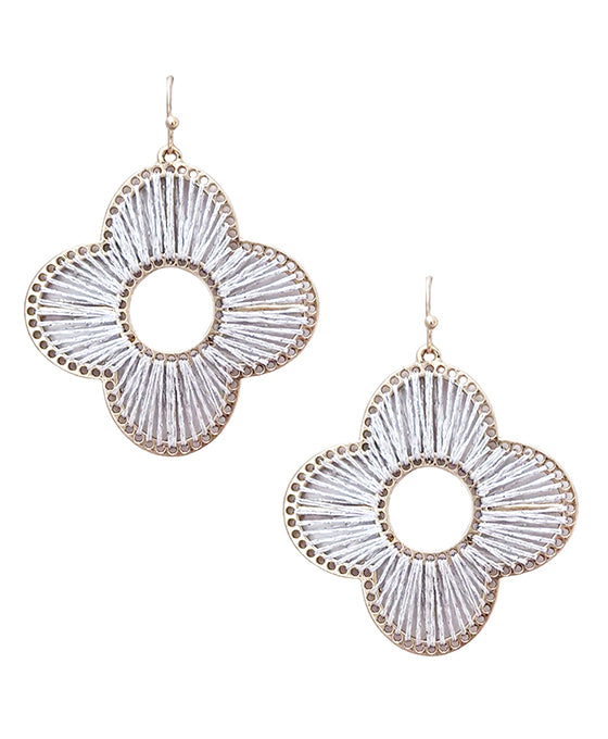 Wrapped Flower Shape Metal Earring