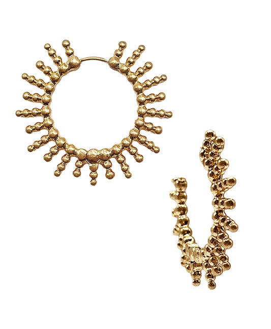 Sun Burst Shape Metal Earring