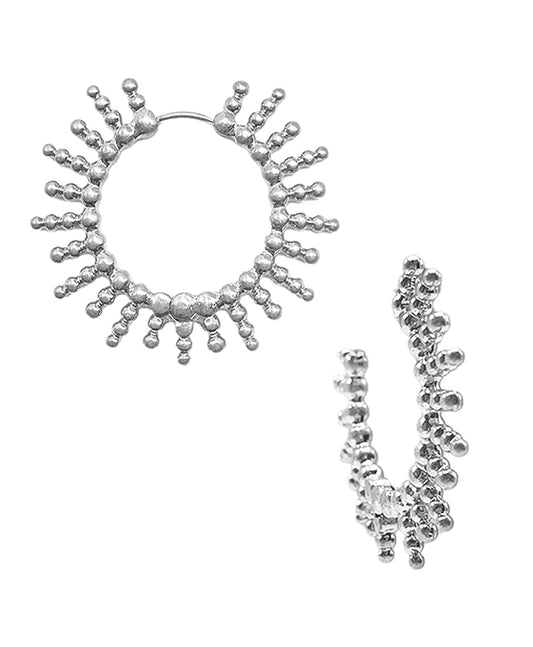 Sun Burst Shape Metal Earring