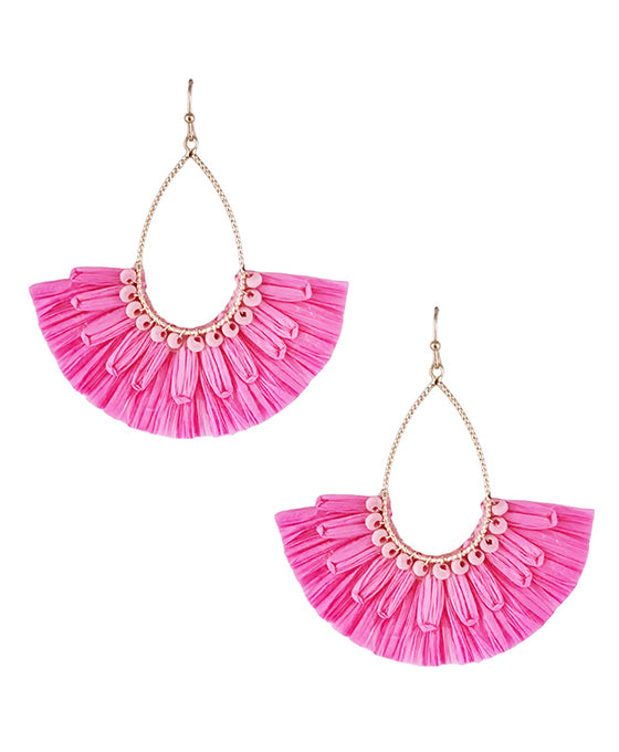 Wire Teardrop w/ Fan Shape Earring