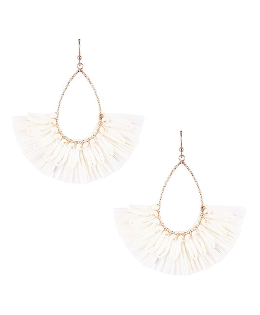 Wire Teardrop w/ Fan Shape Earring