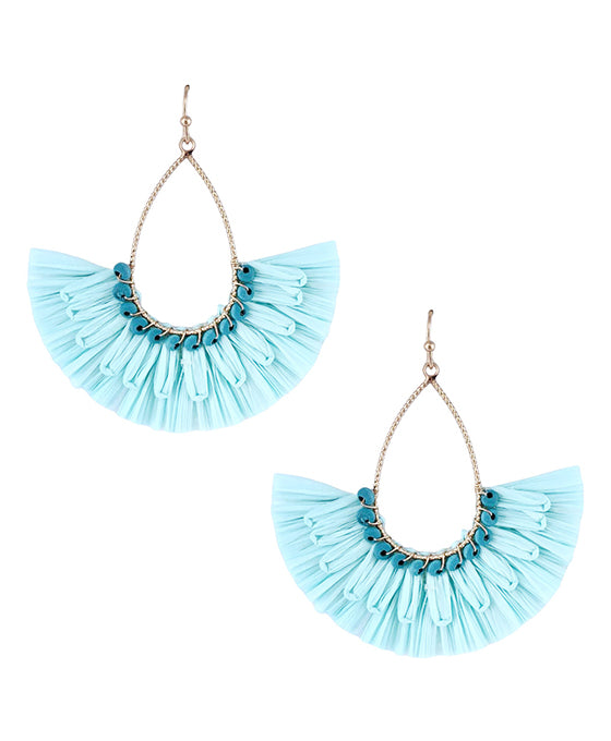 Wire Teardrop w/ Fan Shape Earring