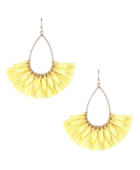 Wire Teardrop w/ Fan Shape Earring