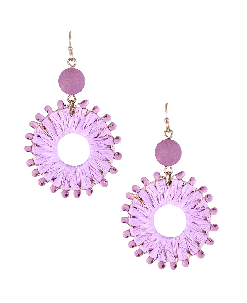 Wrapped w/ Tied Ball Round Earring