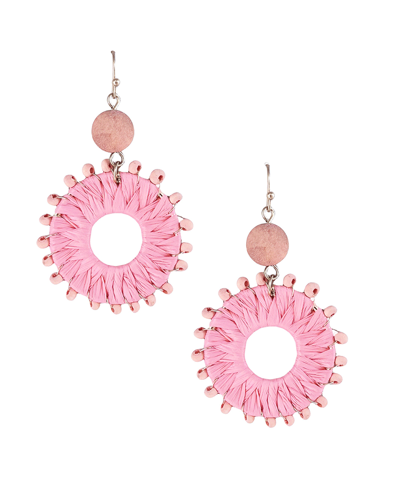Wrapped w/ Tied Ball Round Earring