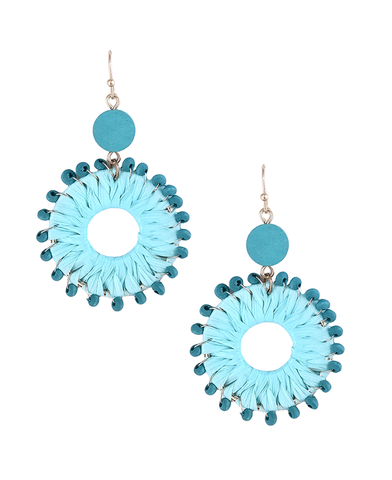 Wrapped w/ Tied Ball Round Earring