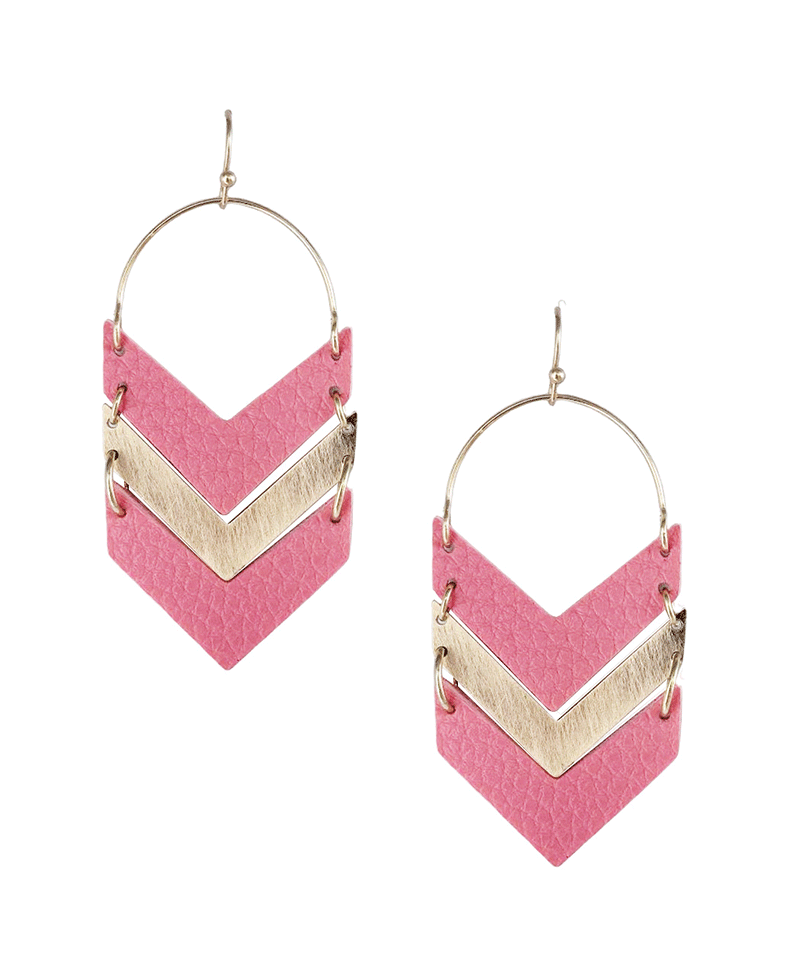 V Shape Leather Earring