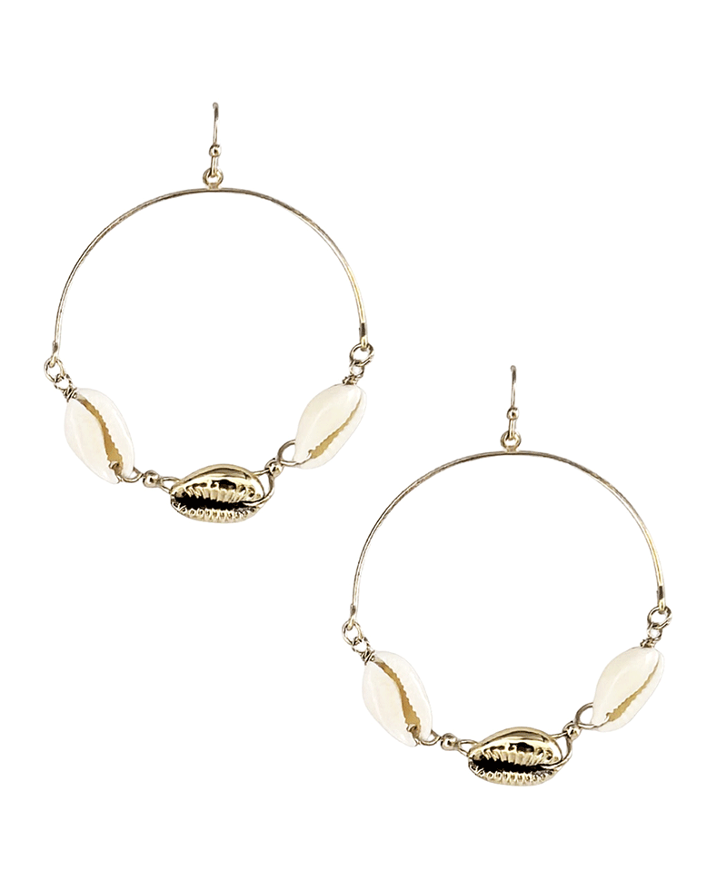 Shell Linked Wire Earring