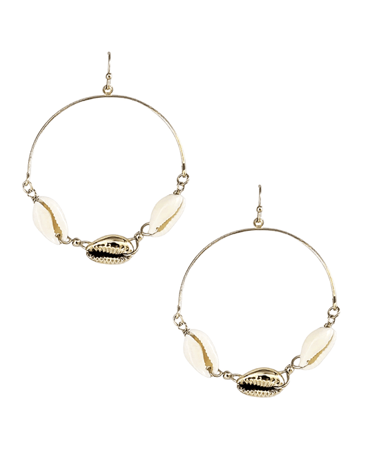 Shell Linked Wire Earring