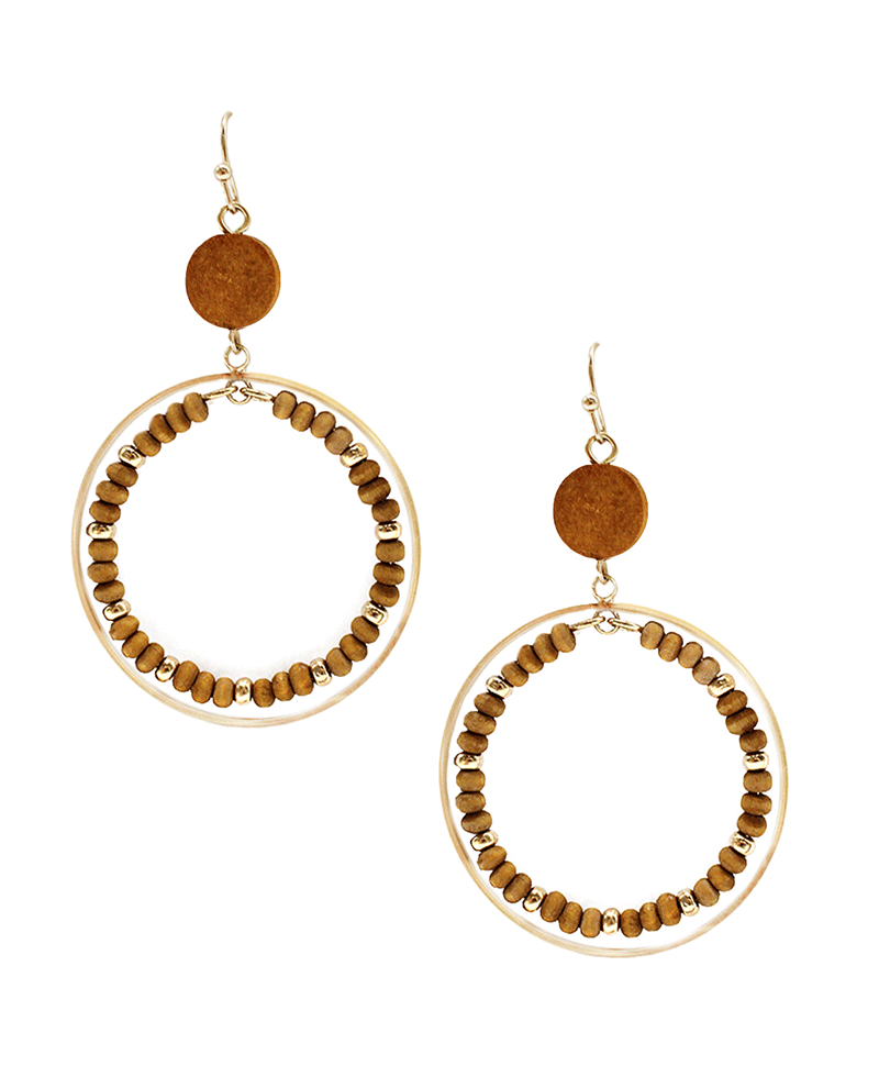 Double Round w/ Beads Earring