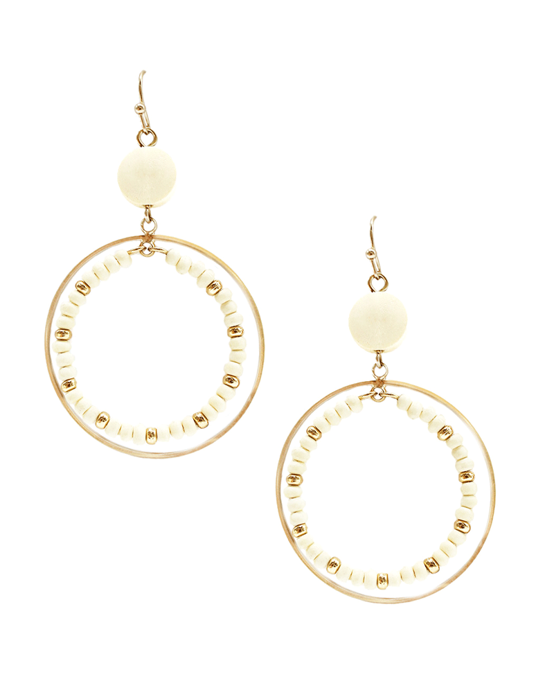 Double Round w/ Beads Earring
