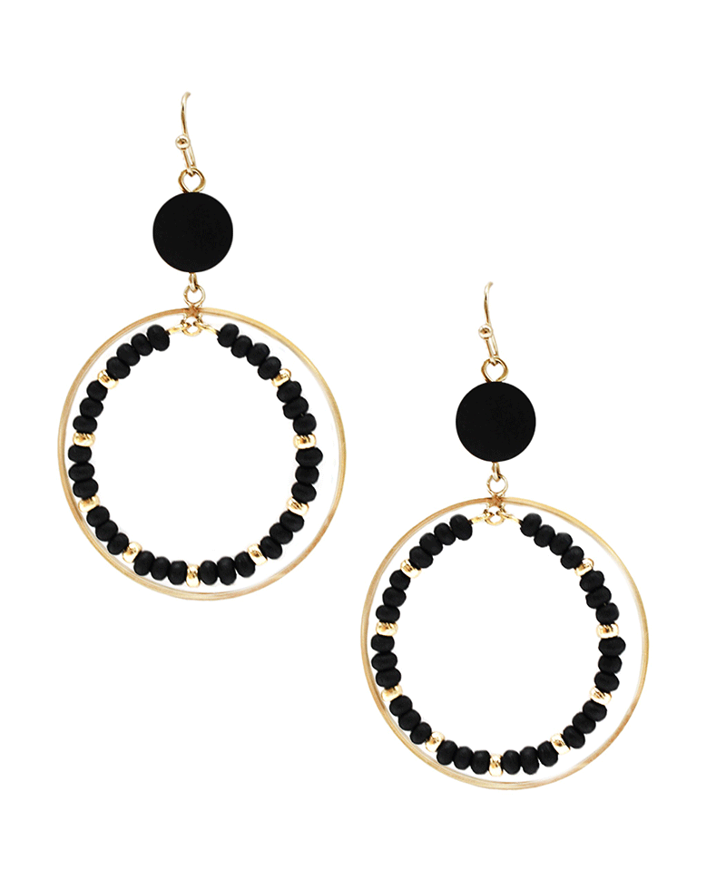 Double Round w/ Beads Earring