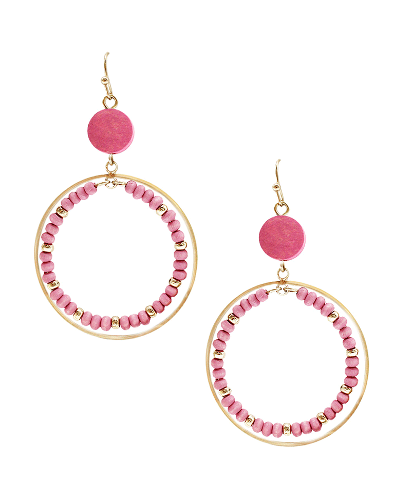 Double Round w/ Beads Earring