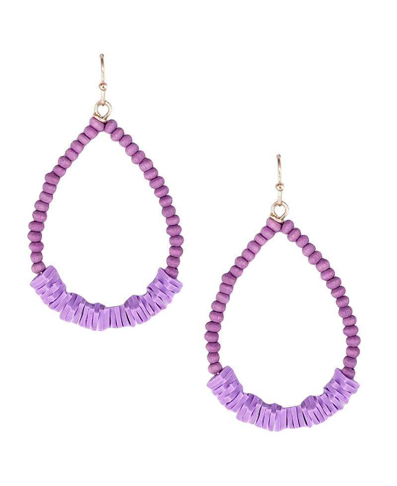 Multi Bead Colored Teardrop Earring