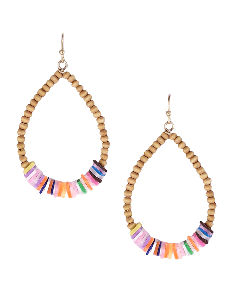 Multi Bead Colored Teardrop Earring
