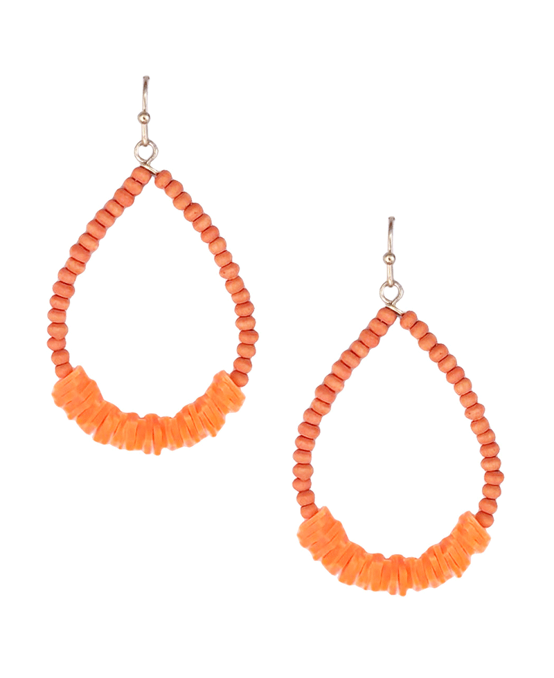 Multi Bead Colored Teardrop Earring