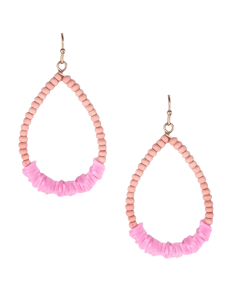 Multi Bead Colored Teardrop Earring
