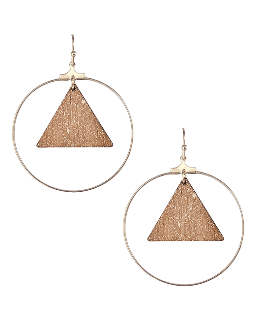 Triangle & Wire Circle Earring