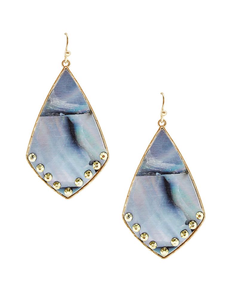 Rhombus Shape Metal Frame Earring