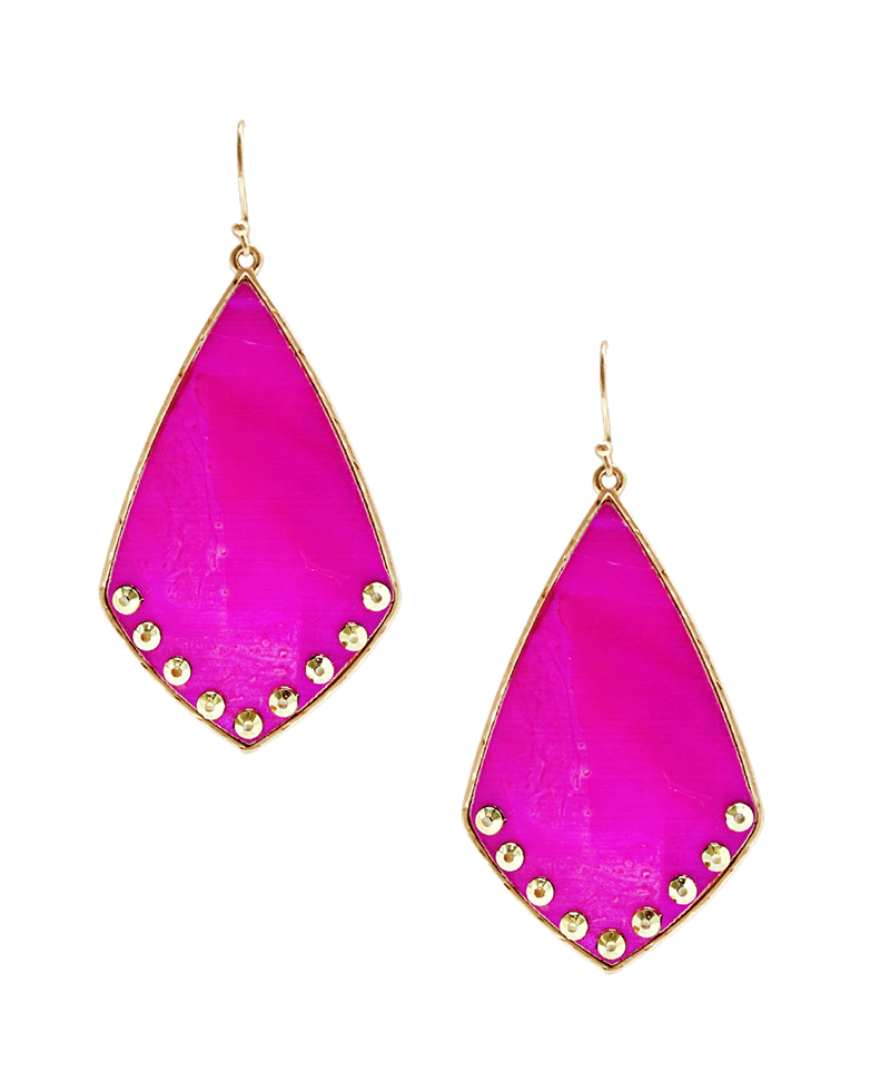 Rhombus Shape Metal Frame Earring