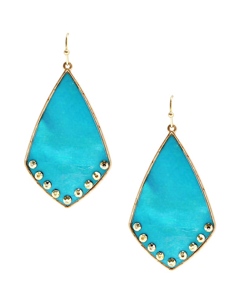 Rhombus Shape Metal Frame Earring