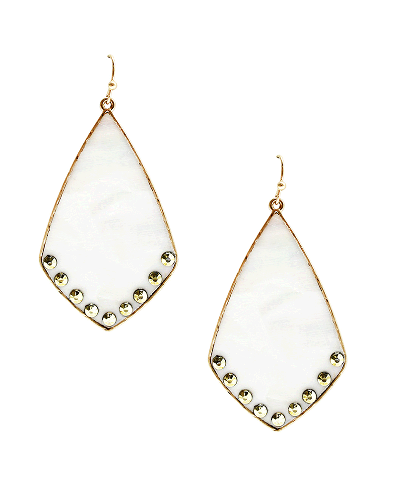 Rhombus Shape Metal Frame Earring