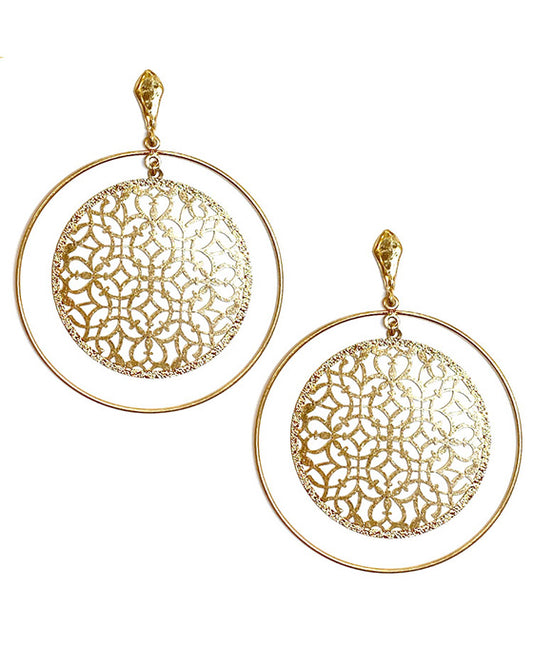 Metal Round Post Earring