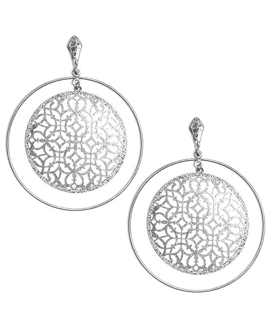 Metal Round Post Earring