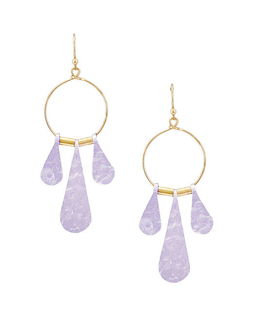 Wire Round w/ Water Drop Shapes Earring