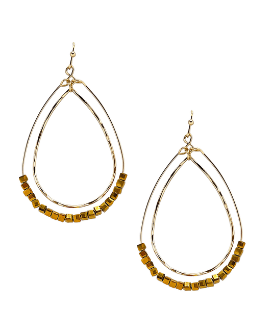 Double Teardrop w/ Beads Earring