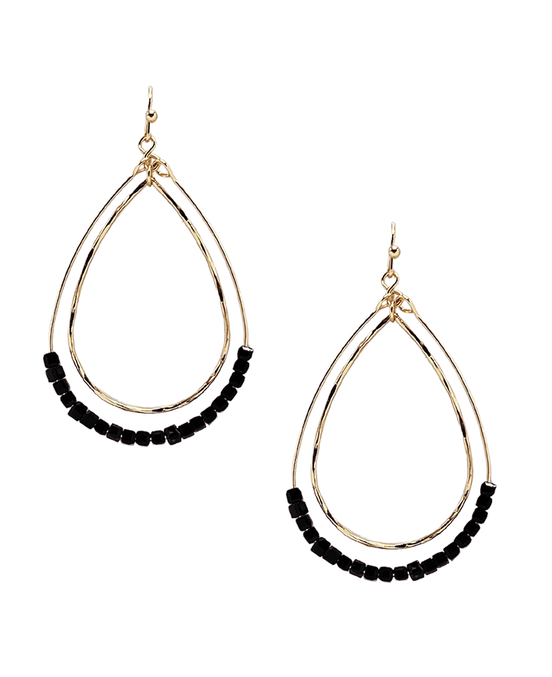 Double Teardrop w/ Beads Earring